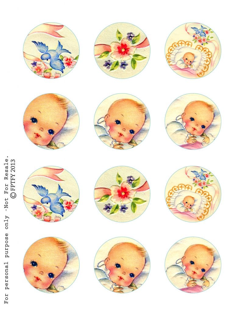 Free Vintage Baby images Circle Page
