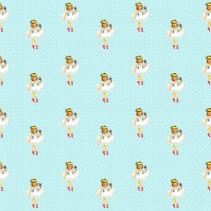 Free Vintage Ballerina digital scrapbooking paper blue dots