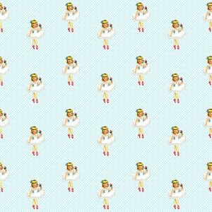 Free Vintage Ballerina digital scrapbooking paper blue stripes
