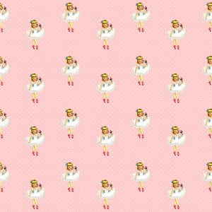 Free Vintage Ballerina digital scrapbooking paper pink dots