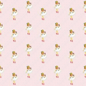 Free Vintage Ballerina digital scrapbooking paper pink stripes