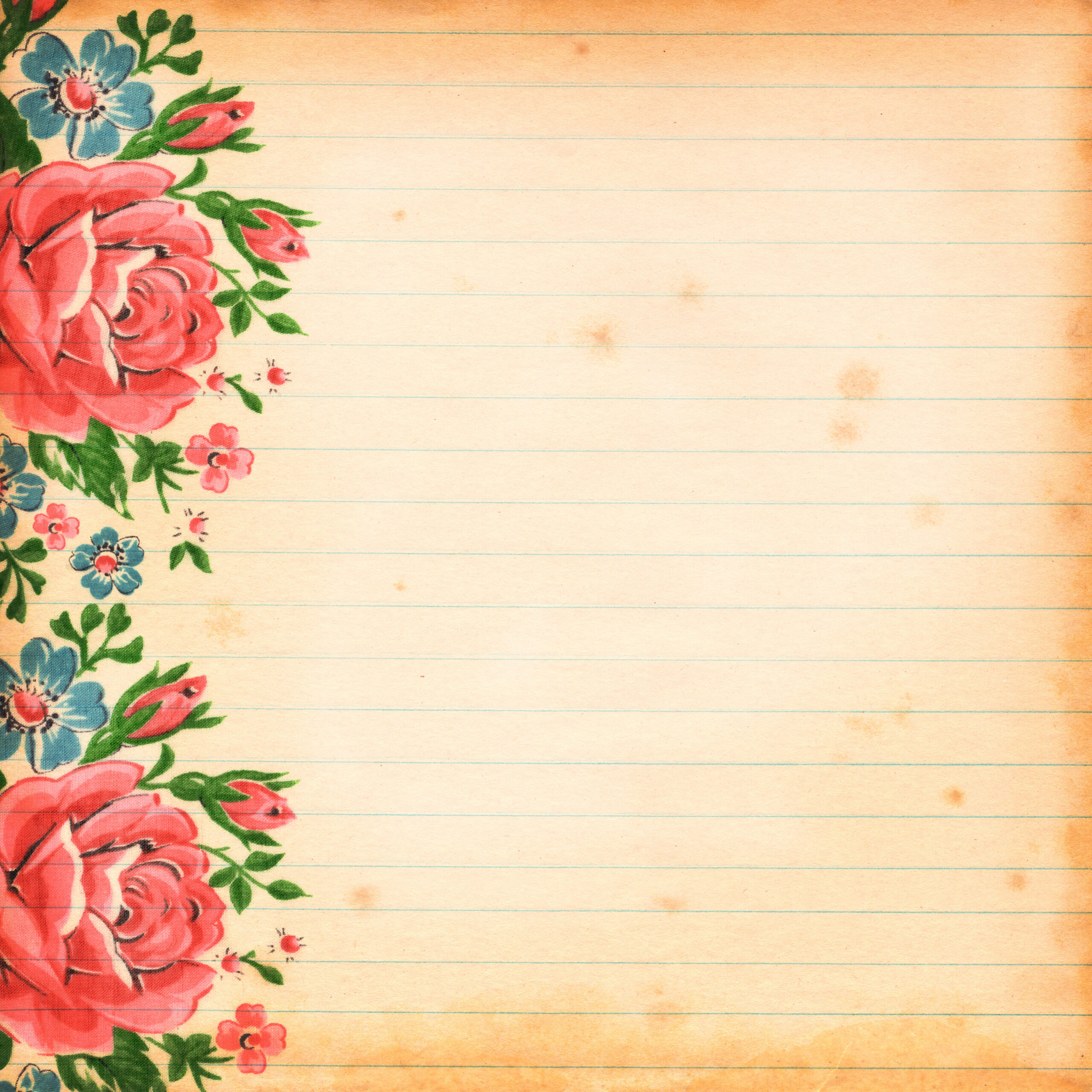 Free Vintage floral Digital Scrapbooking Paper by FPTFY 5 - Free Pretty