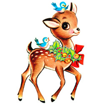 free vintage christmas deer clip art