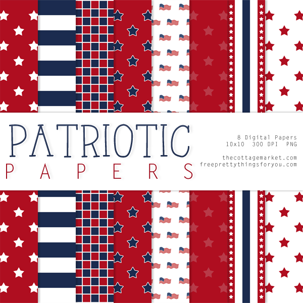Digital Scrapbooking Freebies Fourth of July Patriotic Papers Two