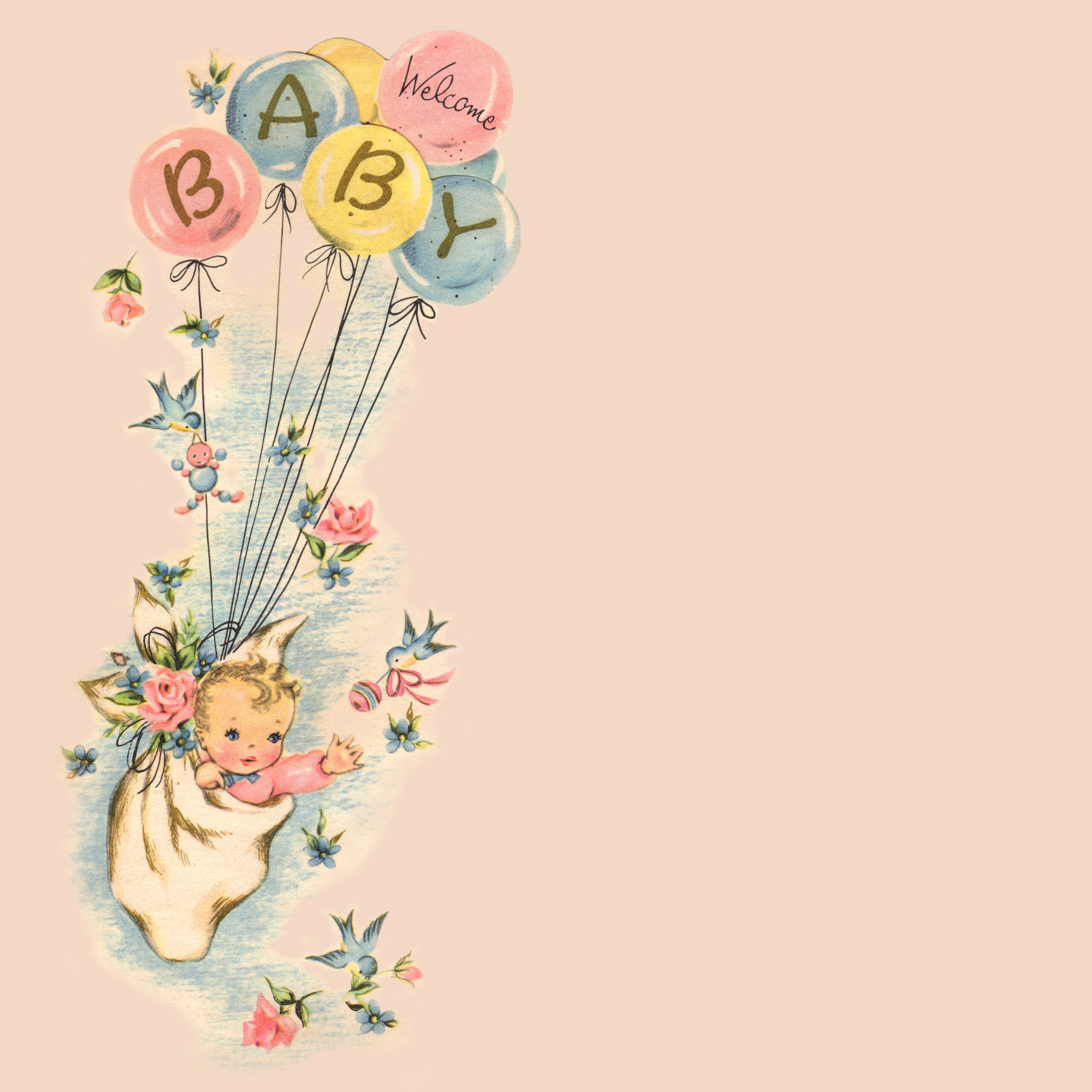 Scrapbooking: Free Welcome Baby 12x12 Digital Paper - Free Pretty