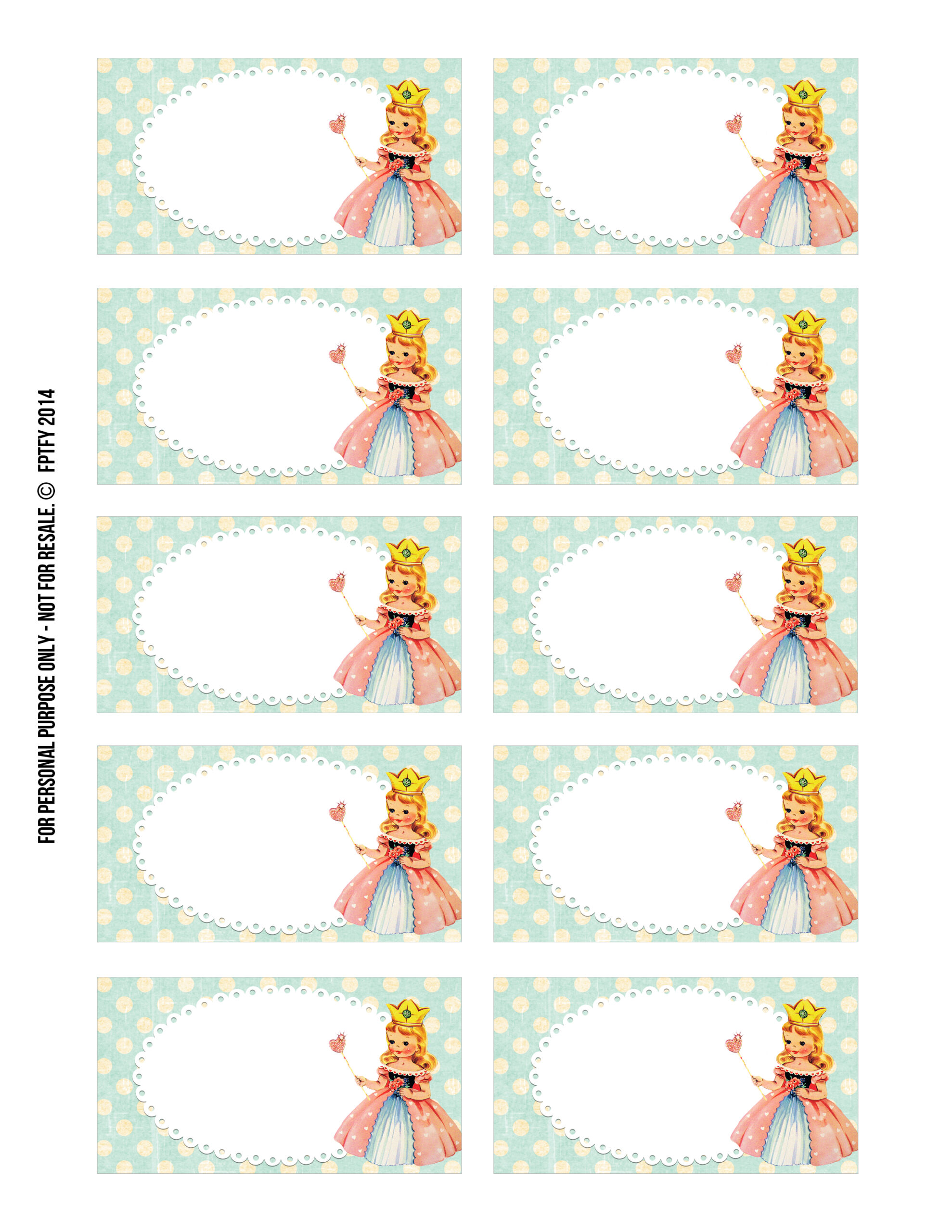 Princess Label Printable Free Pretty Things For You