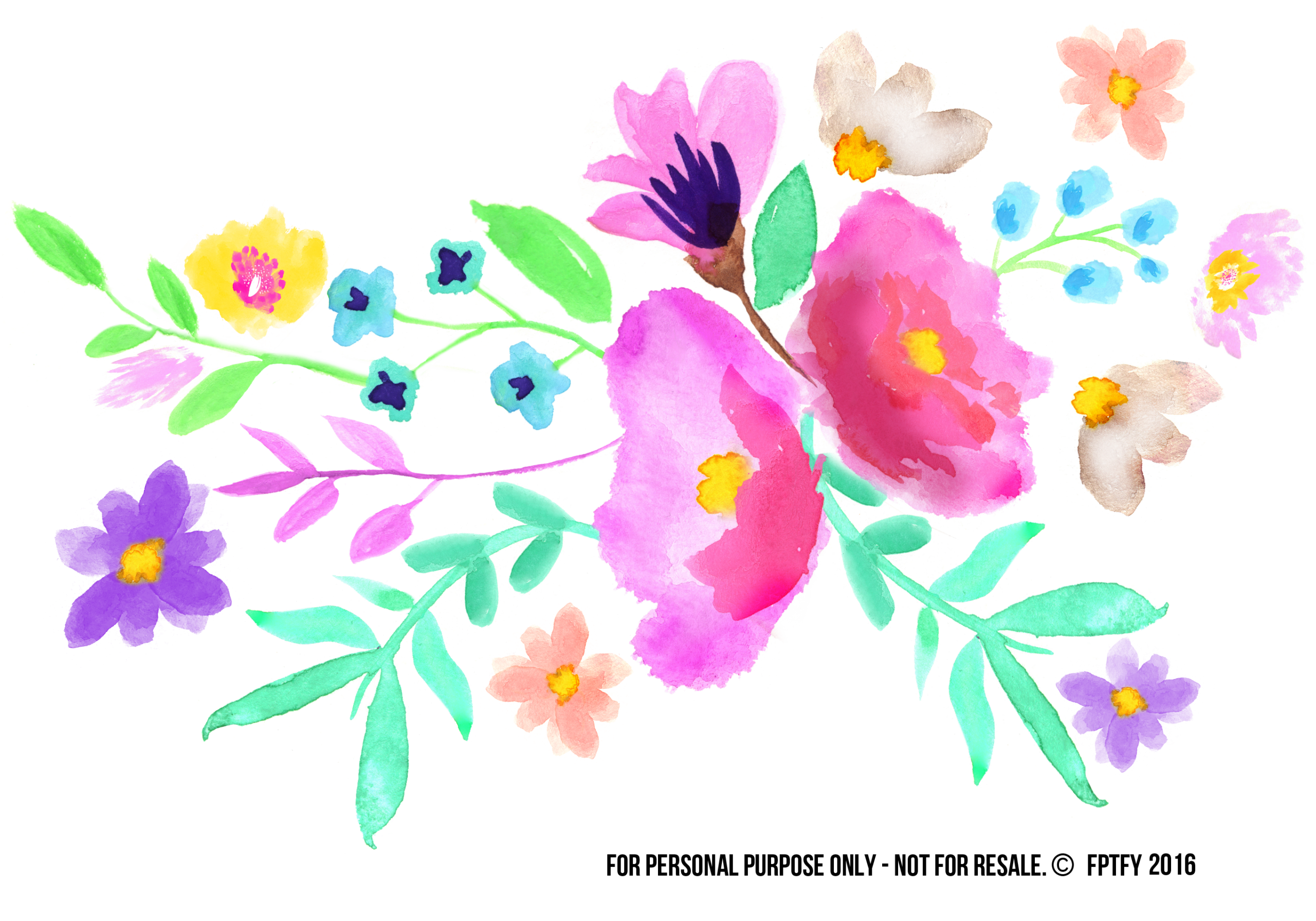 watercolor flowers clip art free - photo #39