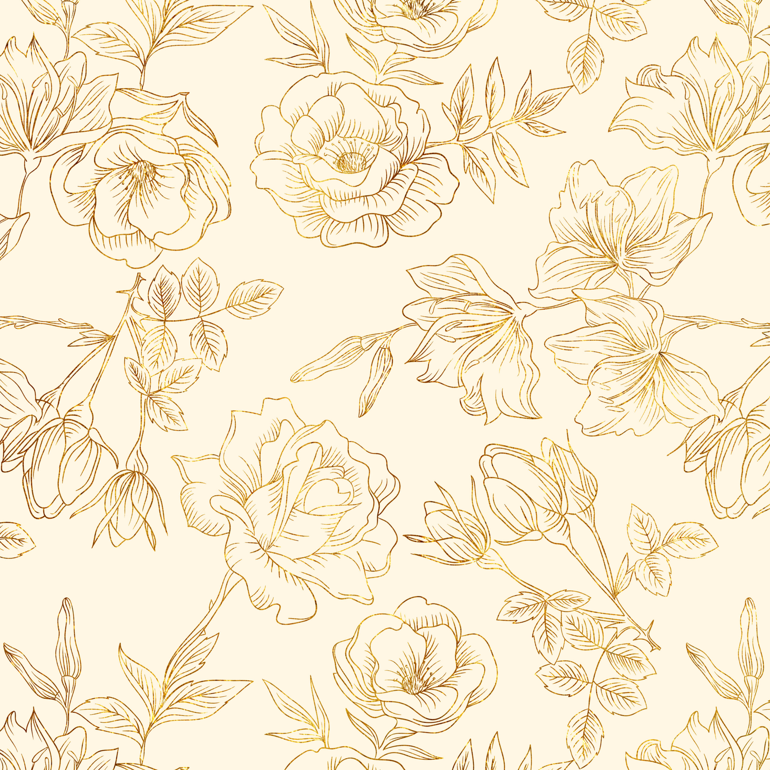 Free Gold Outlined Rose Patterned Digital Paper Free Pretty Things 