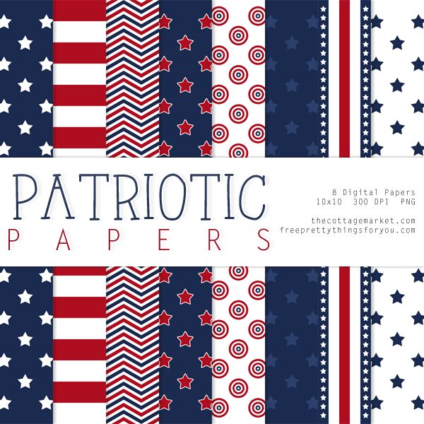 Digital Scrapbooking Freebies: Fourth of July Patriotic Papers Part 2