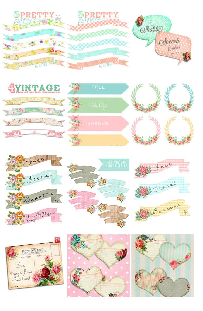 Address Labels: Free Vintage Heart Printables Set No.4 - Free Pretty ...
