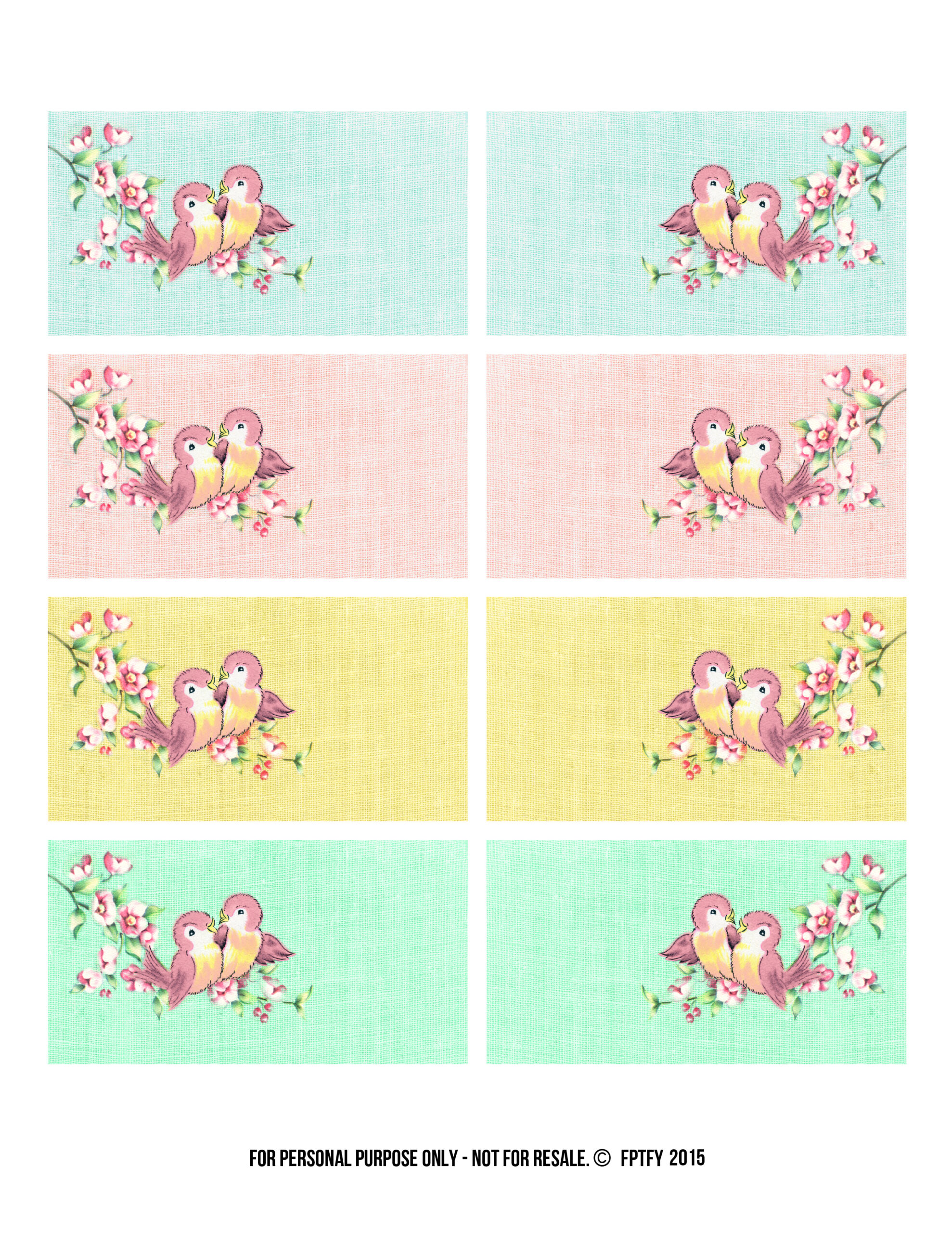Free Vintage Love Bird Tags - Labels - Free Pretty Things For You
