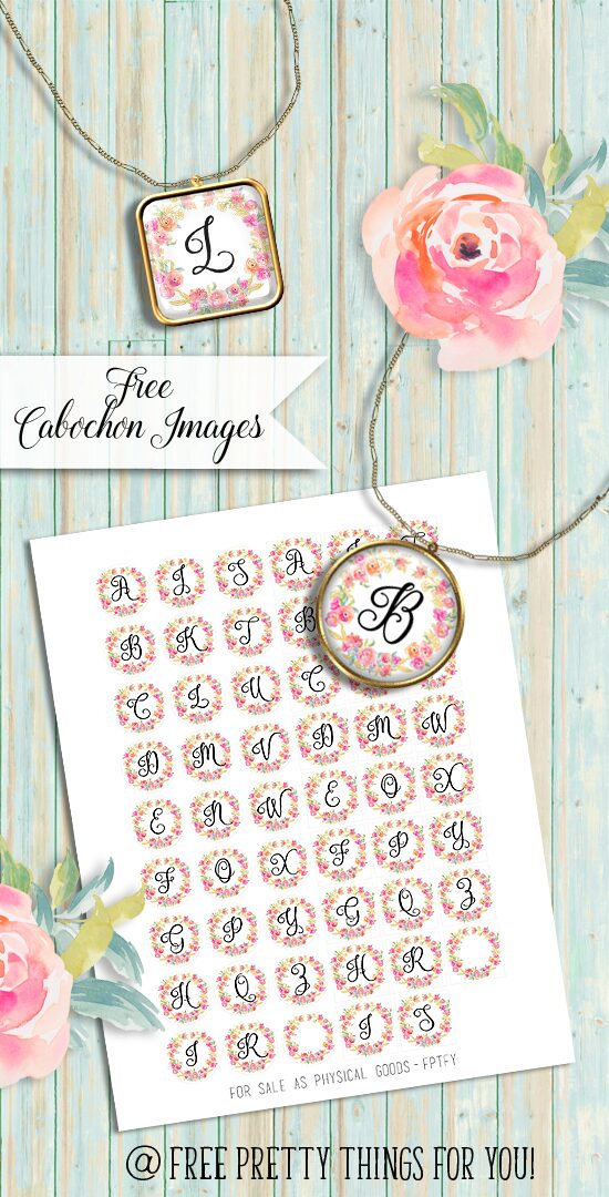 Free Cabochon Images-Initials - Free Pretty Things For You