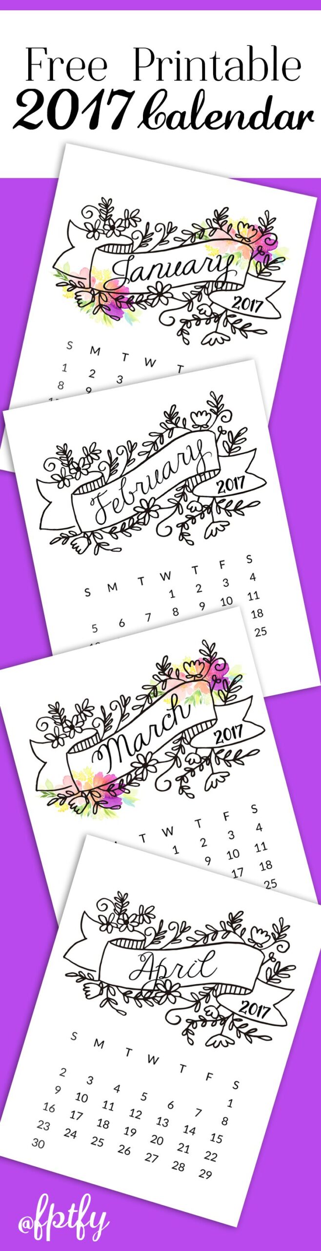 Free 2017 Printable Calendar! - Free Pretty Things For You