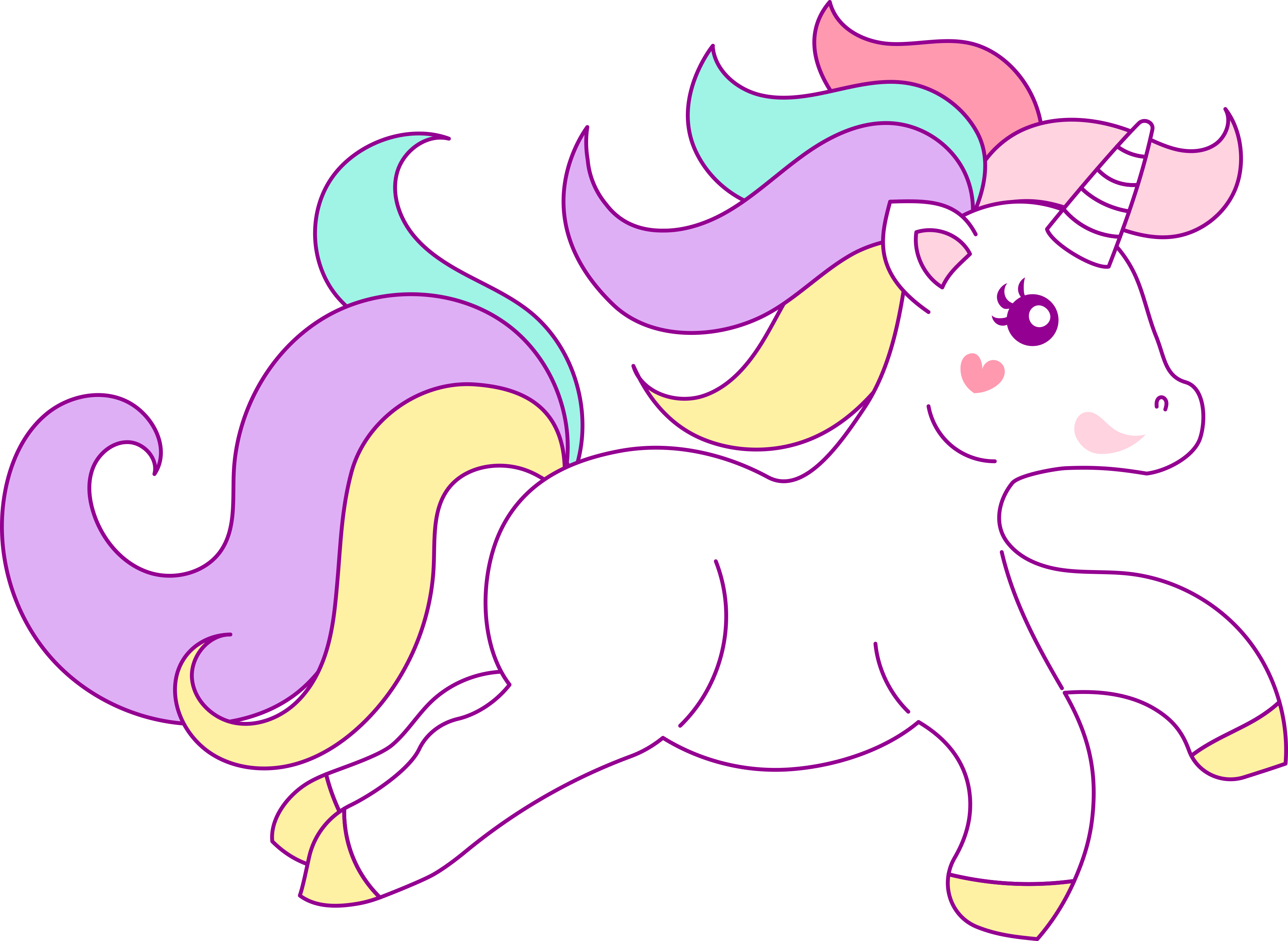 Unicorns Clipart Free Hand Drawing Unicorn Outline