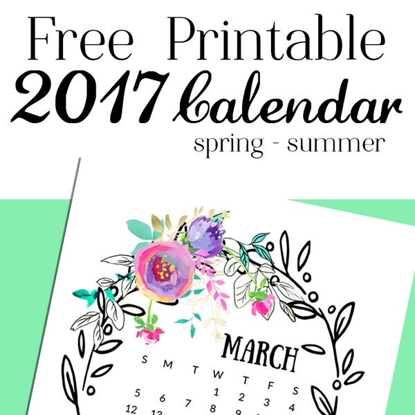 Mint and Purple 2017 Calendar! Free Pretty Things For You