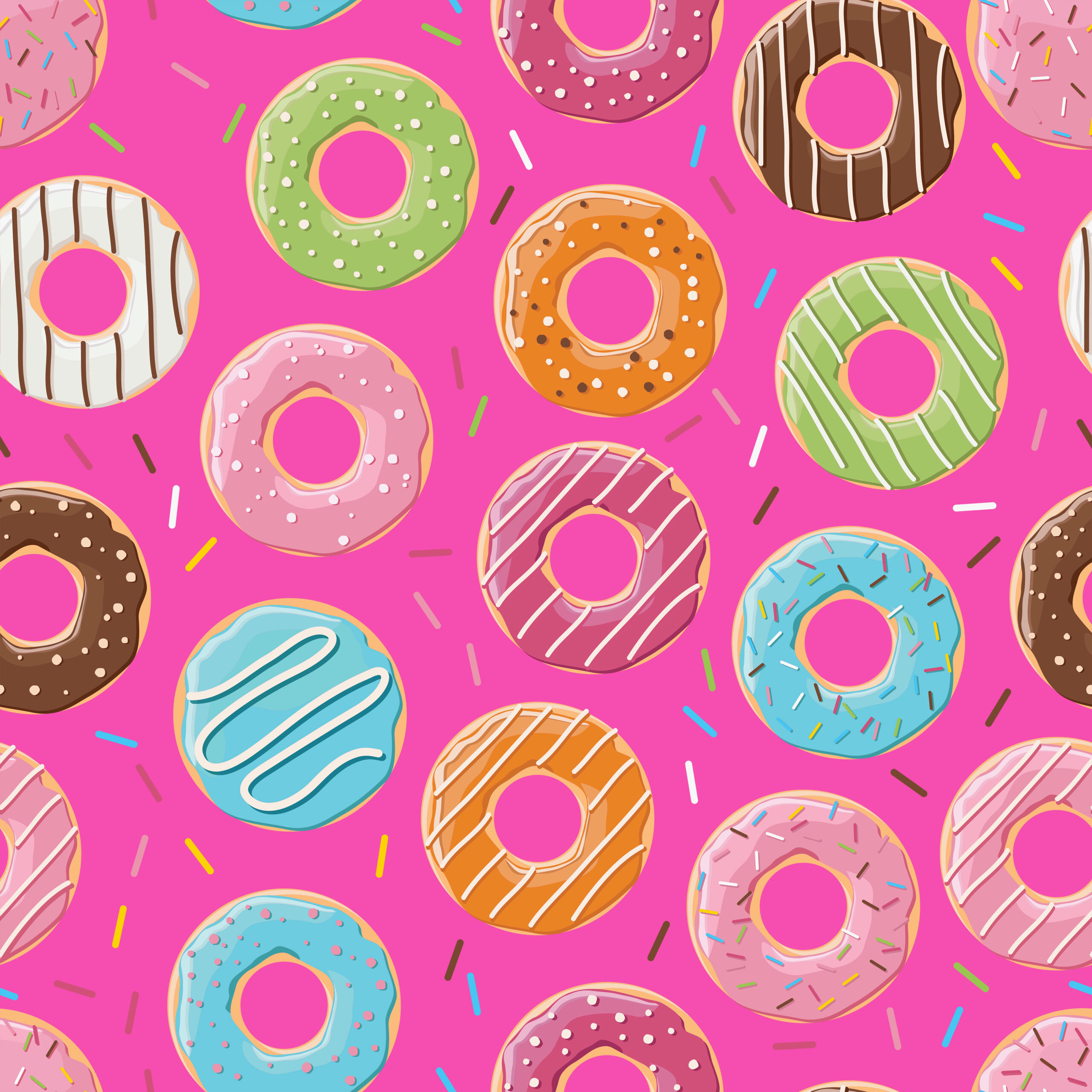 Download Free Doughnut Digital Paper- Multi Color Pack! - Free Pretty Things For You