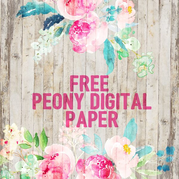 free peony digital scrapbooking paper