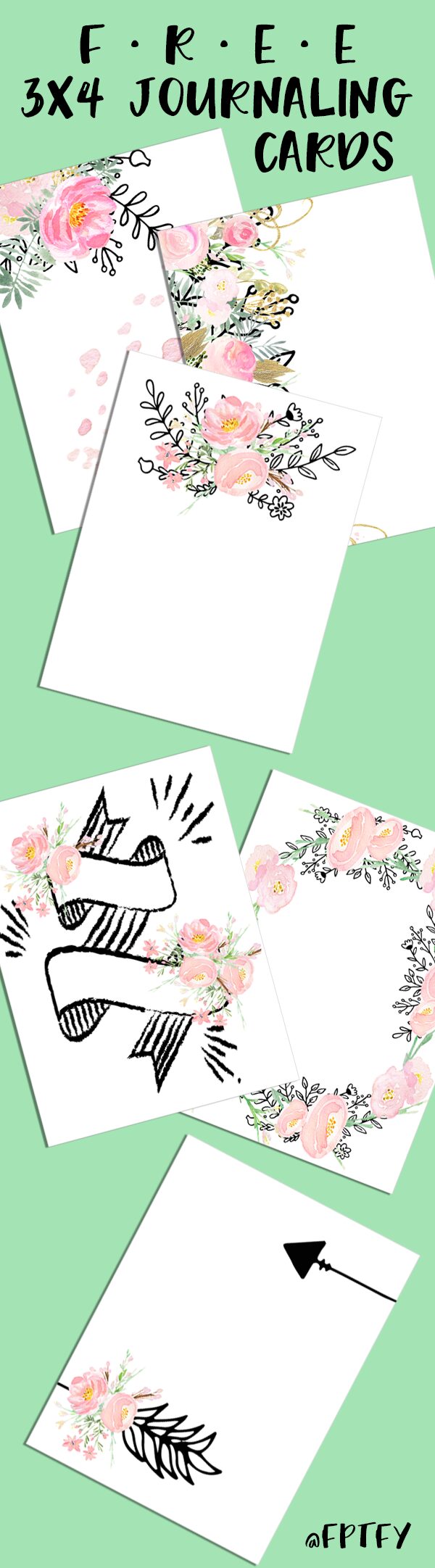 Free 3x4 Journaling Card Printables Gold Blush Free Pretty Things Free 3x4 Journaling Card Printables Gold Blush Free Pretty Things