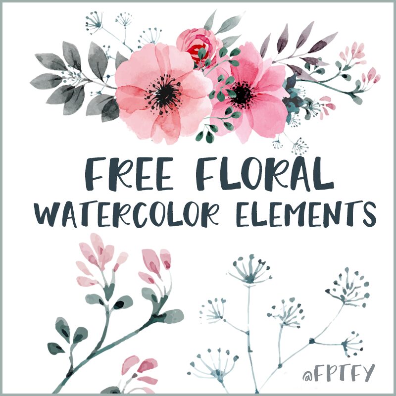 Free Watercolor Floral Elements Free Pretty Things For You