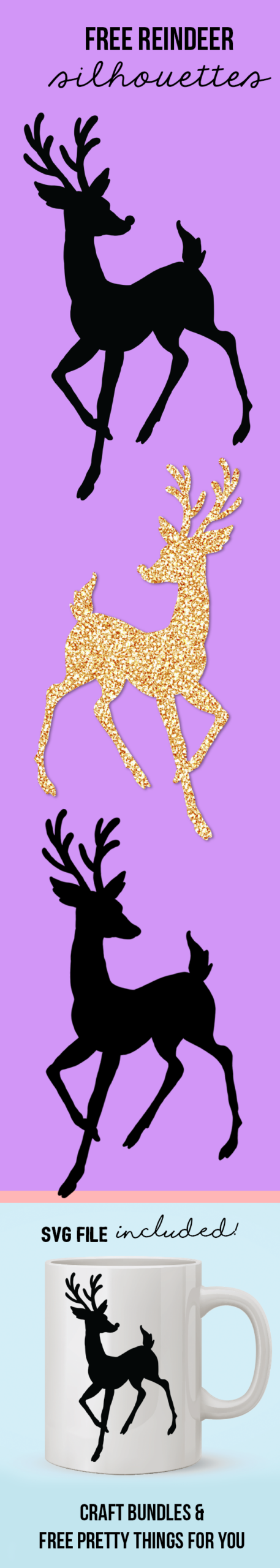 Free Reindeer Silhouette Cutting Files Free Pretty Things For You