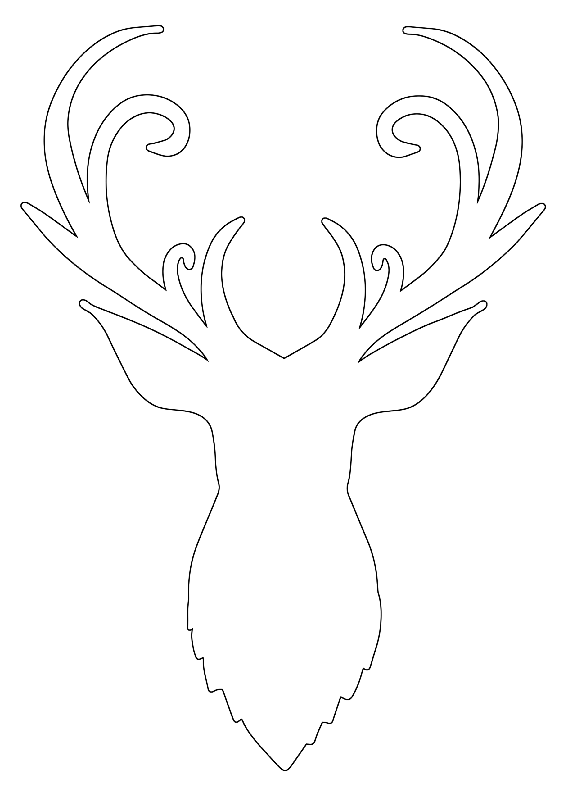 Free Reindeer Antler Head SVG Cut File - Free Pretty Things For You