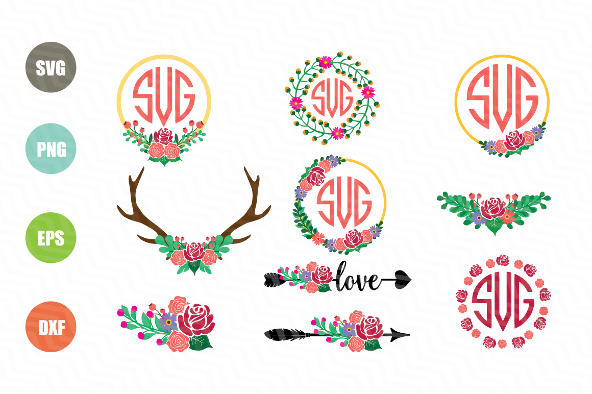 Download FREE Flower Wreath SVG Cut File