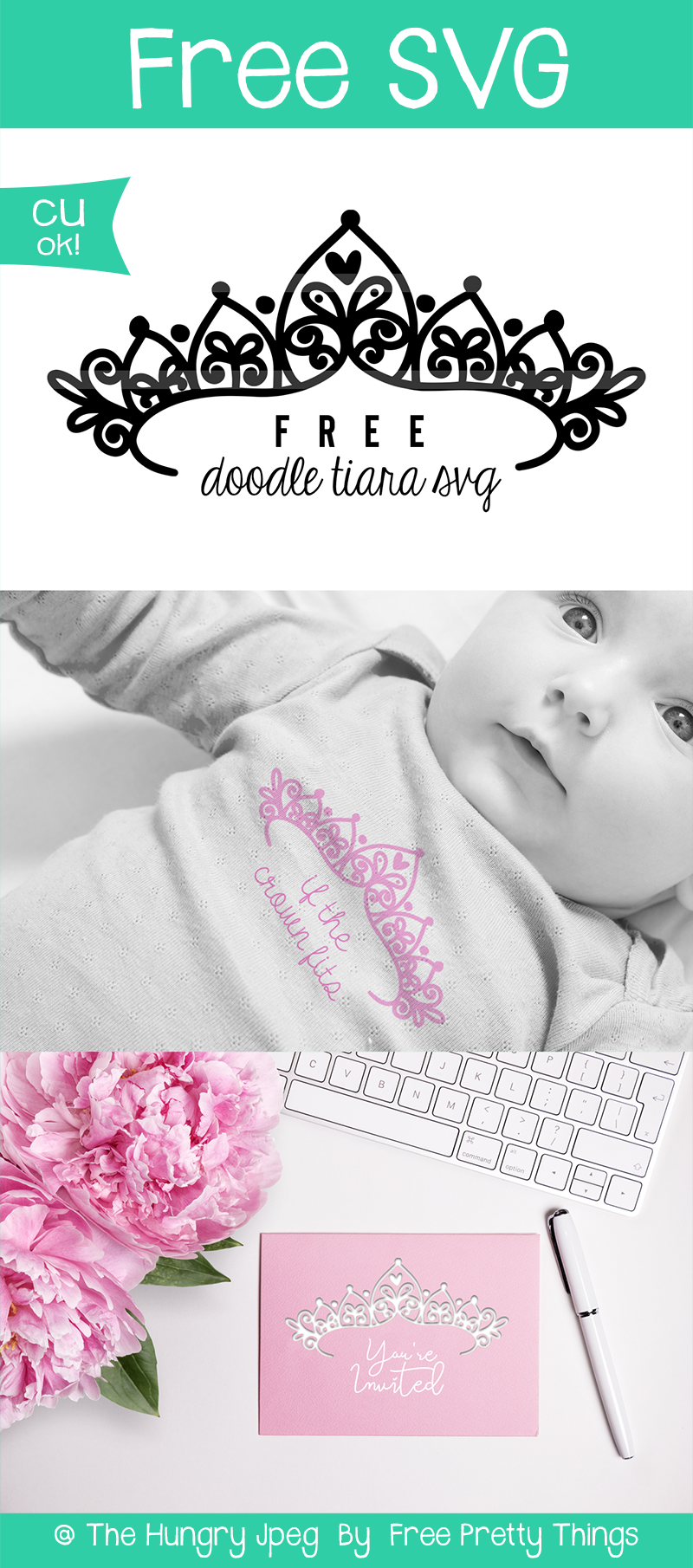 Download tiara doodle svg cut file