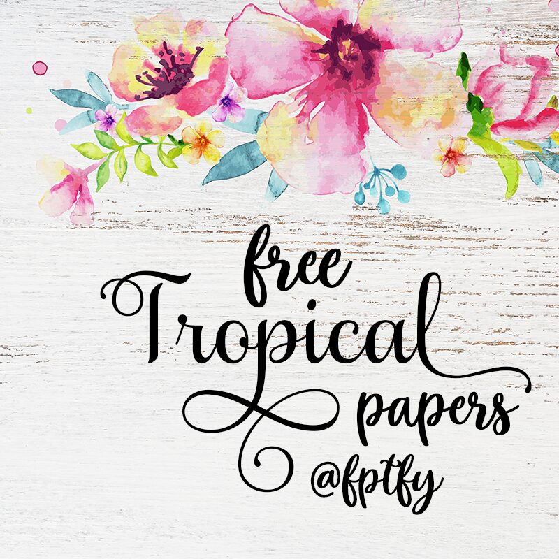 Free Tropical Floral digital scrapbooking