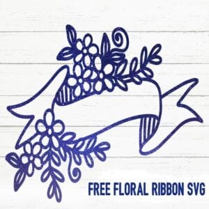Free Floral Ribbon SVG cut file