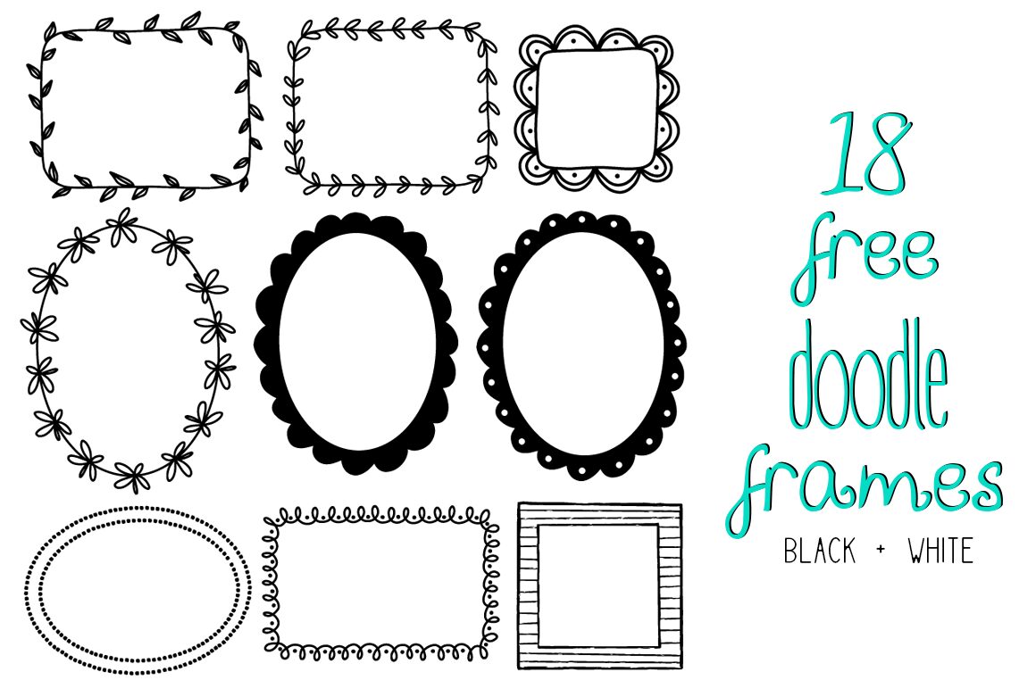 18 free doodle frames - Free Pretty Things For You