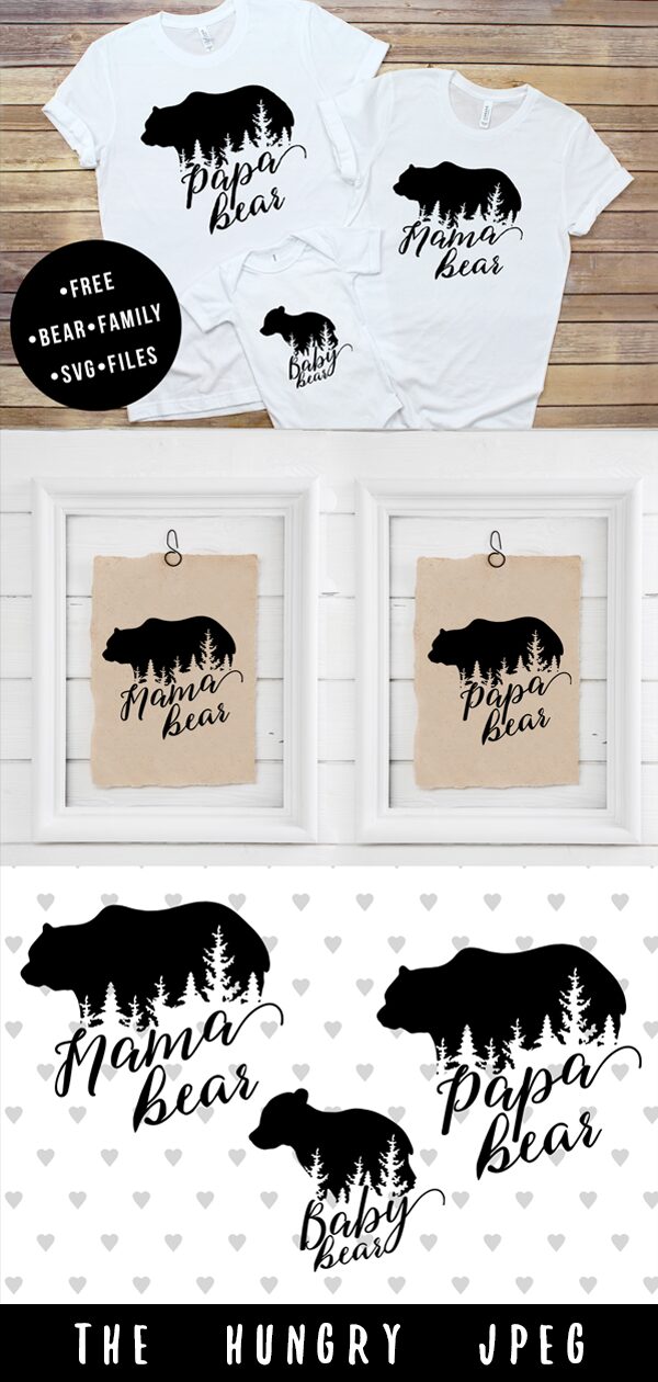 Free Bear Family SVG  Free Pretty Things For You