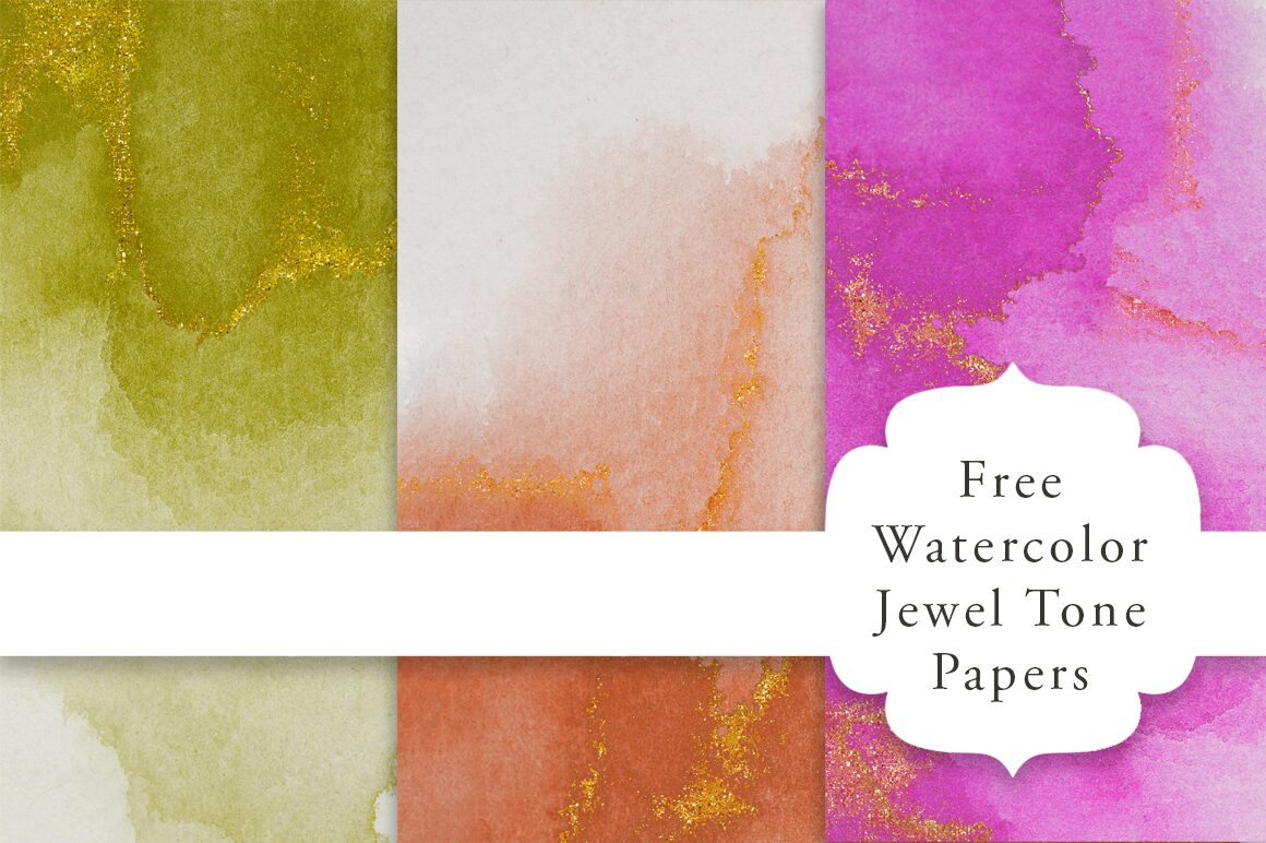Free Jewel Tone Watercolor Digital Papers