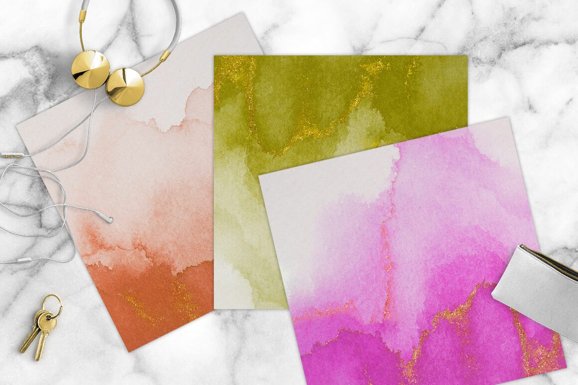 Free Jewel Tone Watercolor Digital Papers