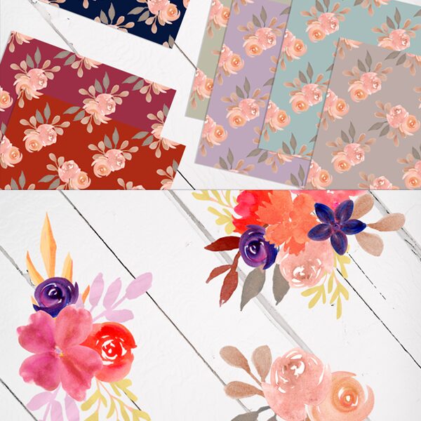 watercolor flowers png files