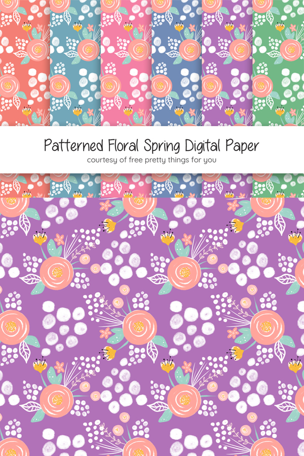 Download this Free Patterned Floral Spring Digital Paper