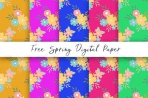 Free Colorful Floral Spring Scrapbooking Paper - Free Pretty Things For You