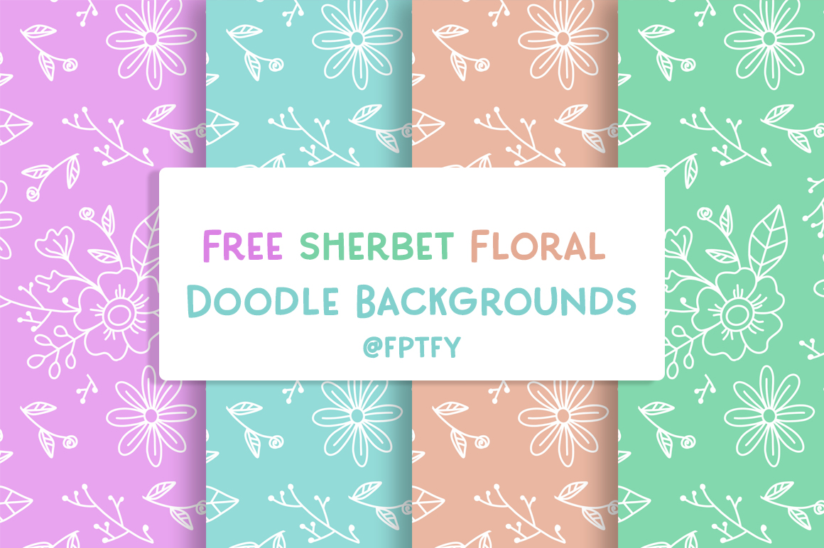 Free Sherbet Floral Doodle Digipaper