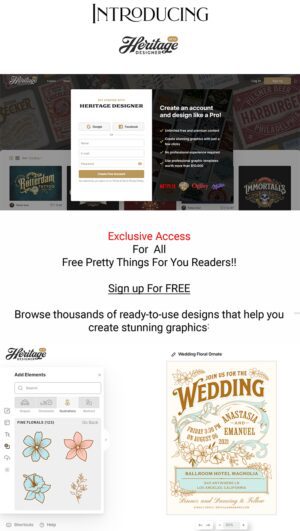 Introduction Pretty Designs Heritage Designer Introduction - Free Pretty Things For You