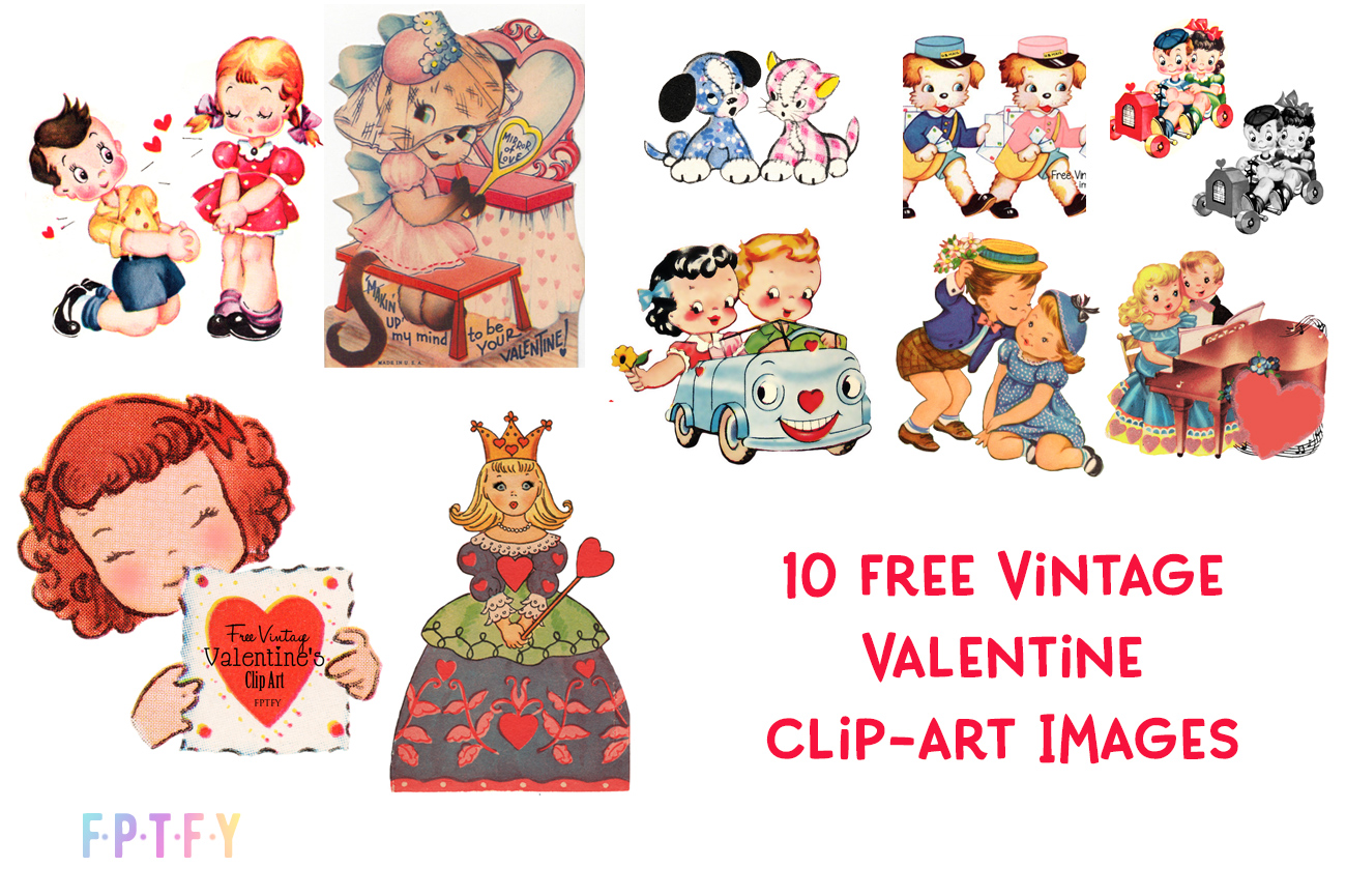 10 free vintage valentine Clipart