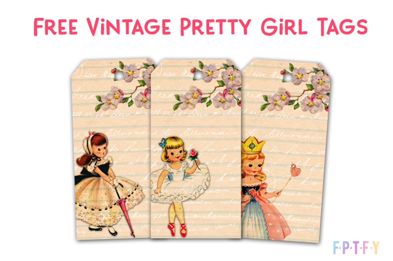 3 Free Vintage Pretty Girl Printable Tags