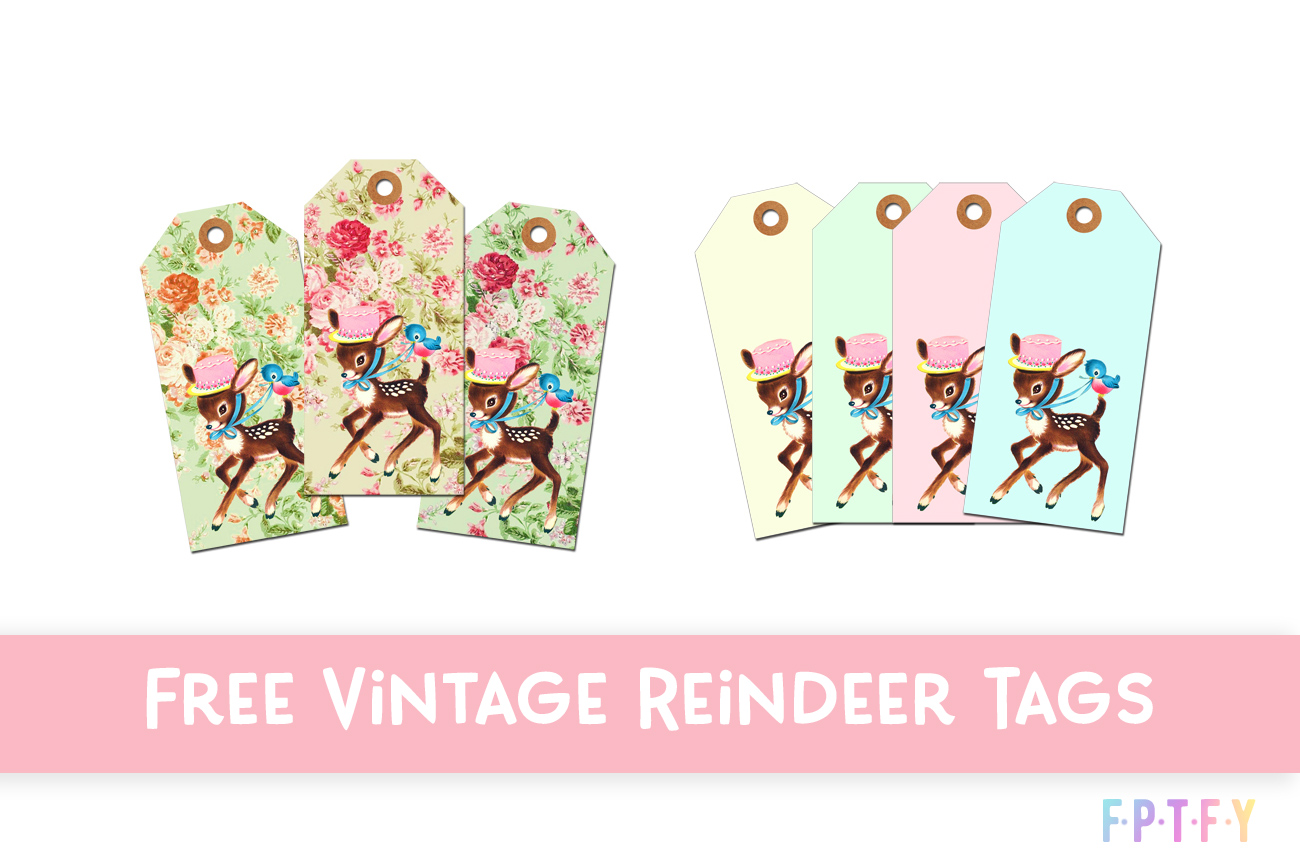 Free Vintage Reindeer Printable Tags