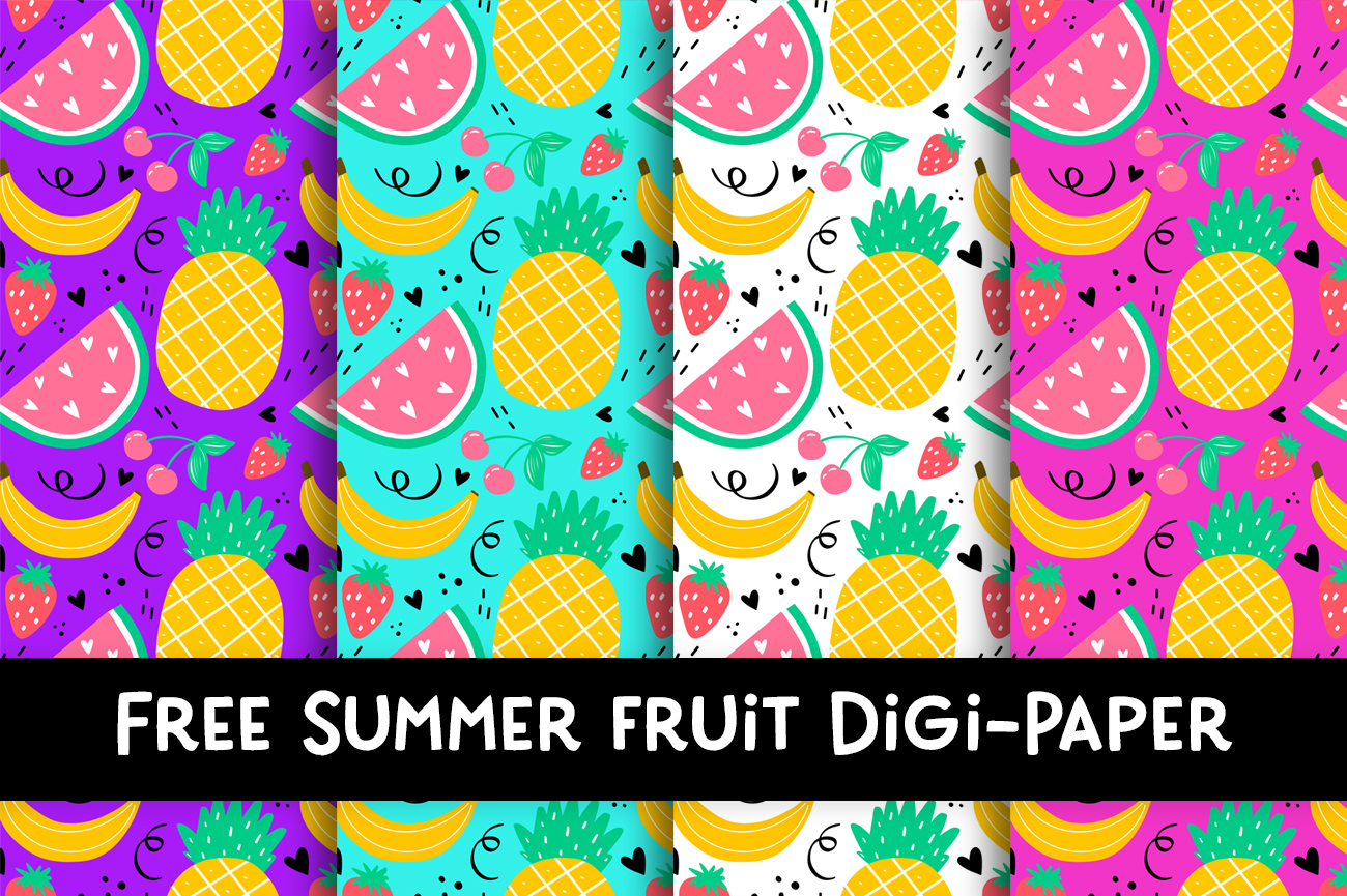 4 free summer fruit digital paper