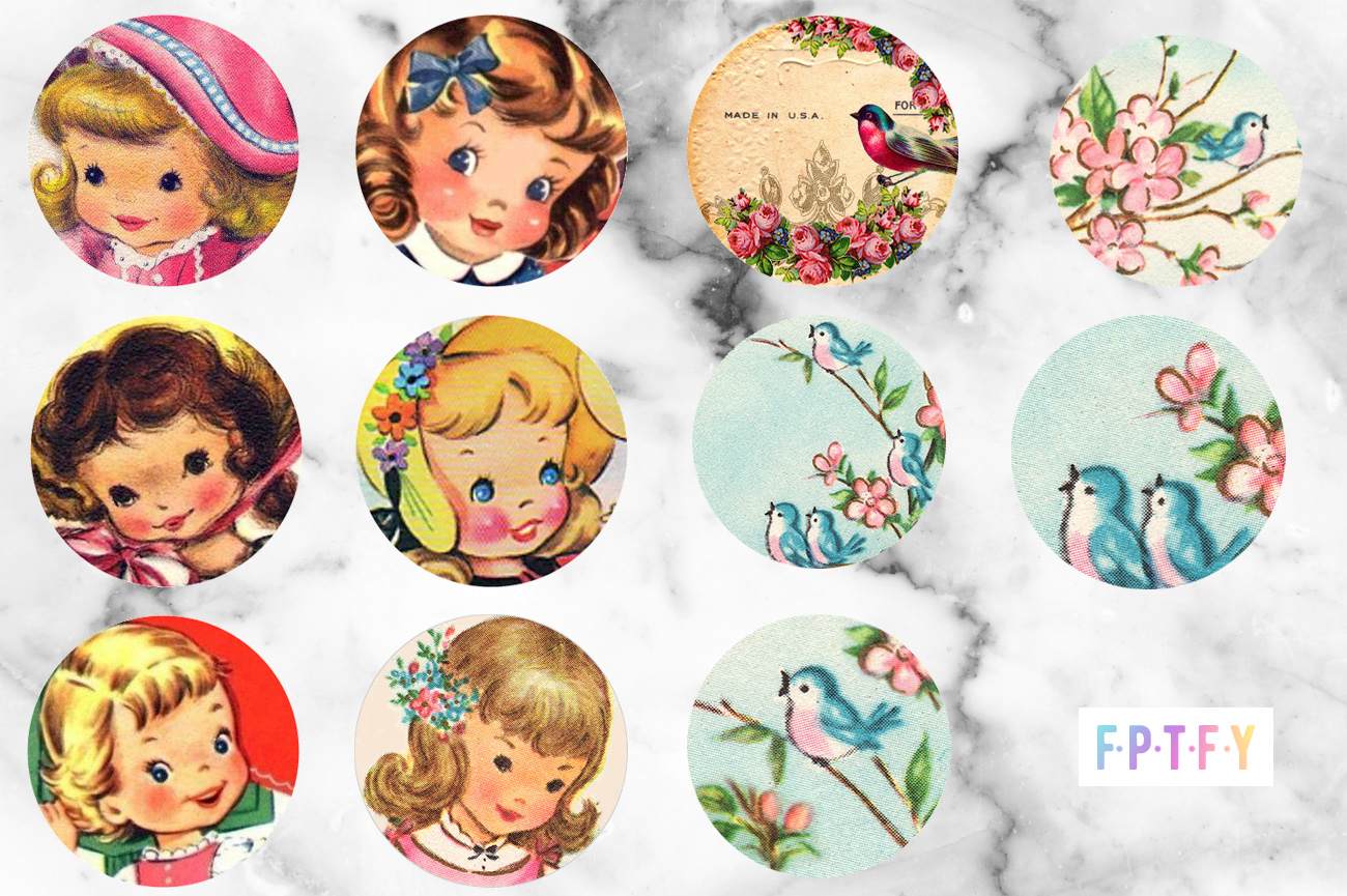 Cabochon Printable Vintage Victorian Cats Digital Collage Sheet One 