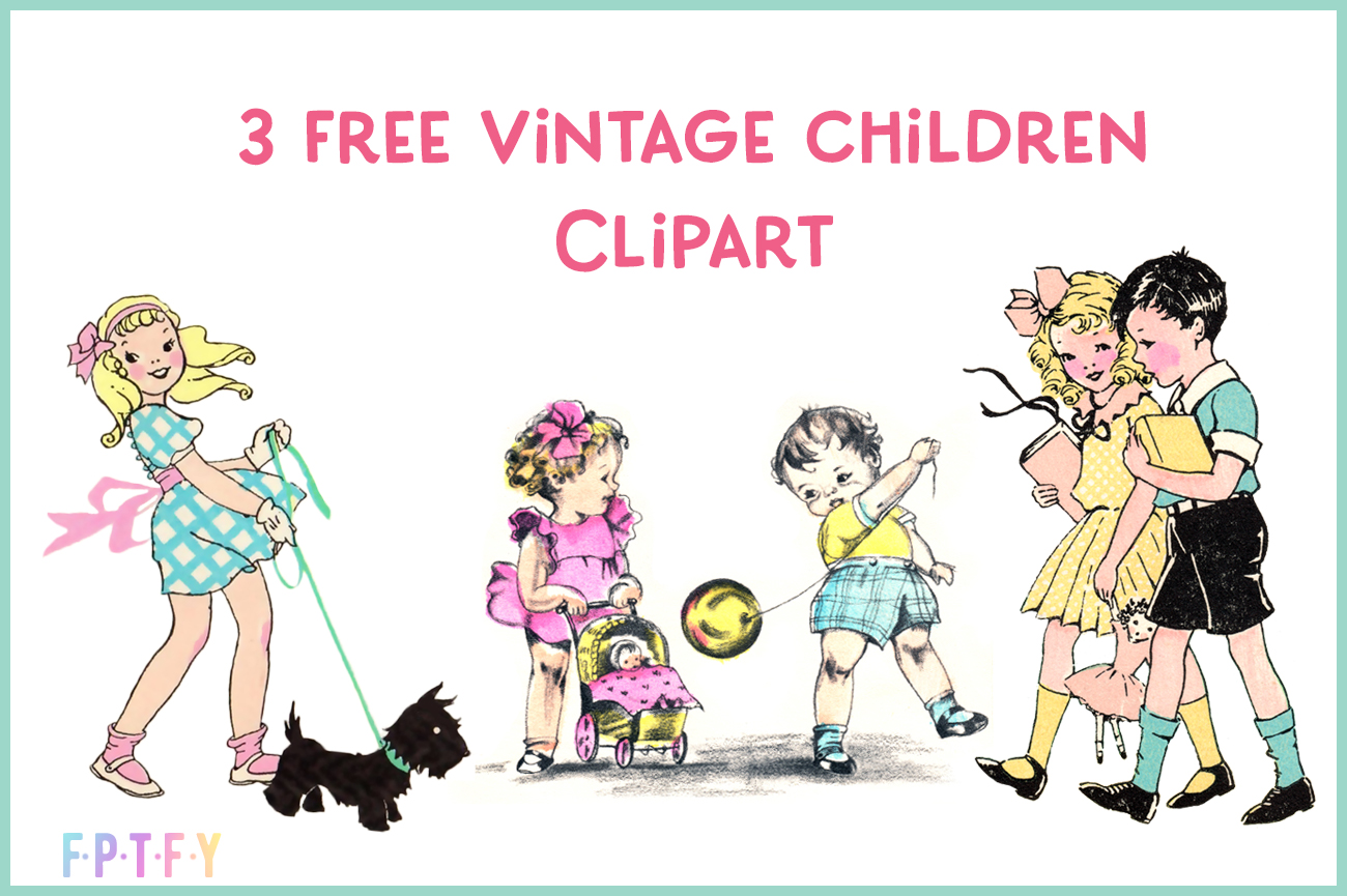 3 Free Vintage Children Clipart