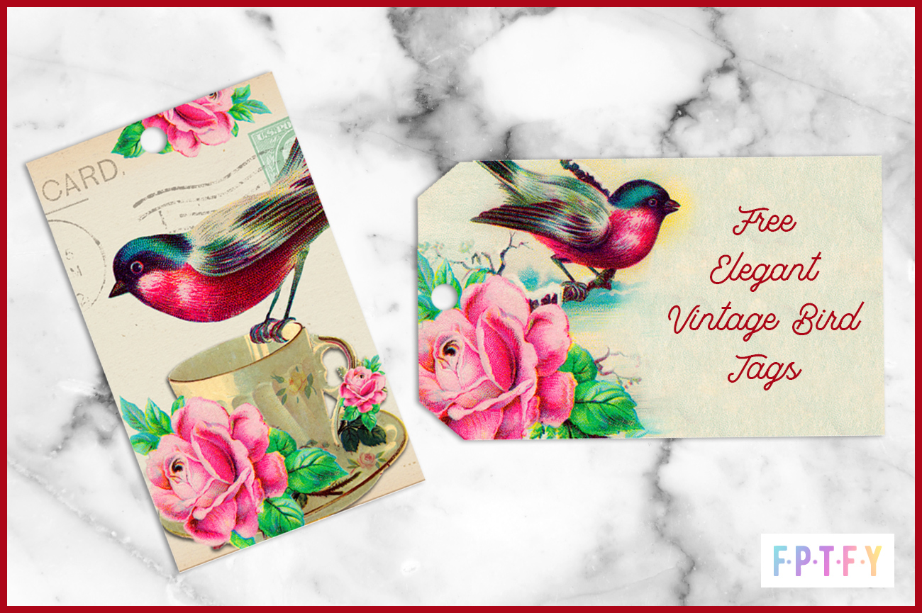 Free Elegant Vintage Bird Tags