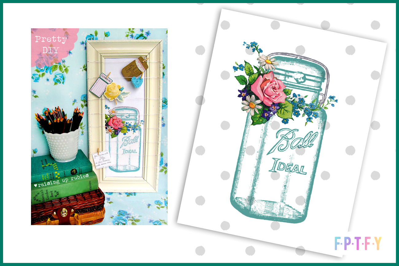 Free Mason Jar Vintage Floral Image