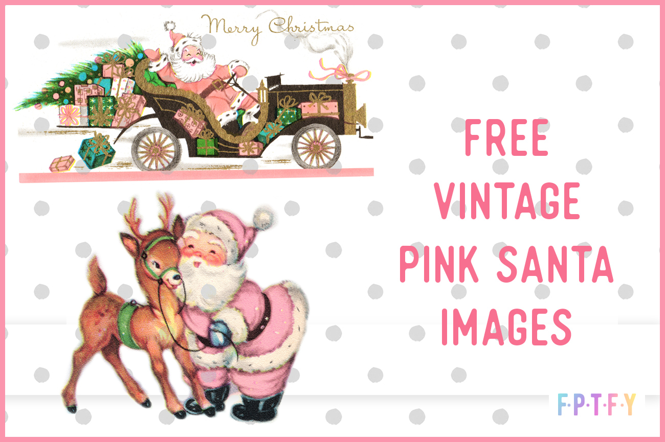 Free pink vintage santa