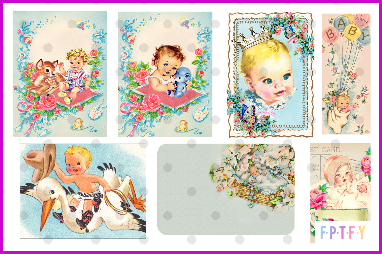 Free Vintage Baby Tags Variety Pack