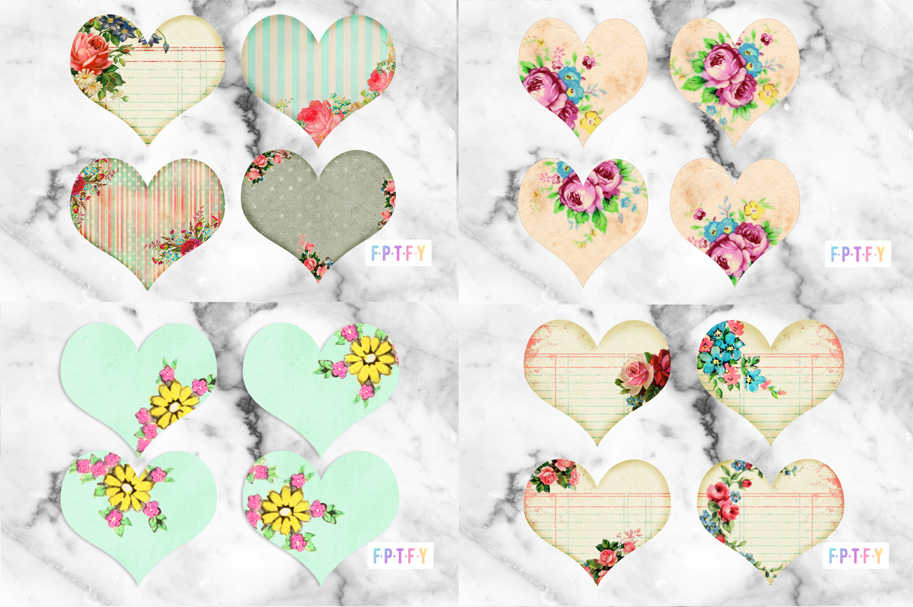 Free Vintage Printable Hearts