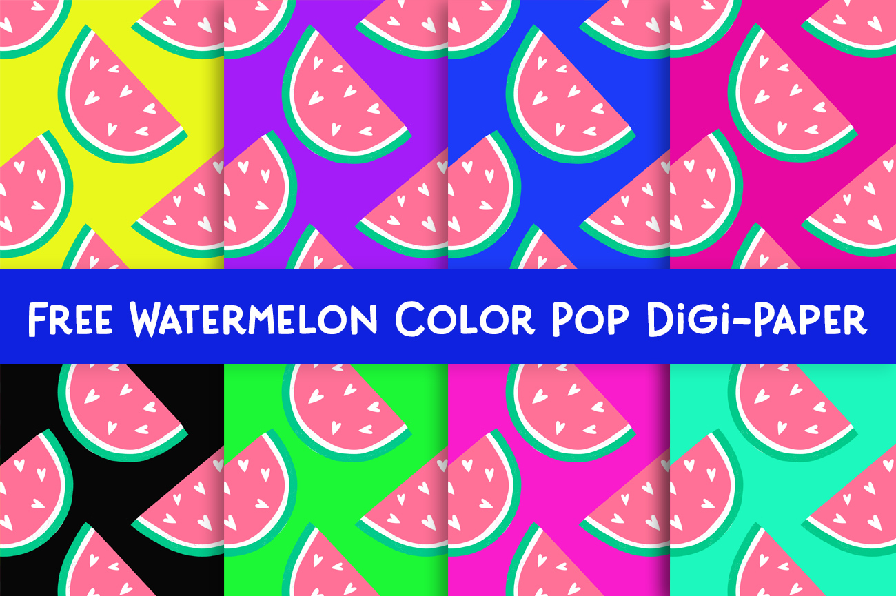 watermelon digital paper for free